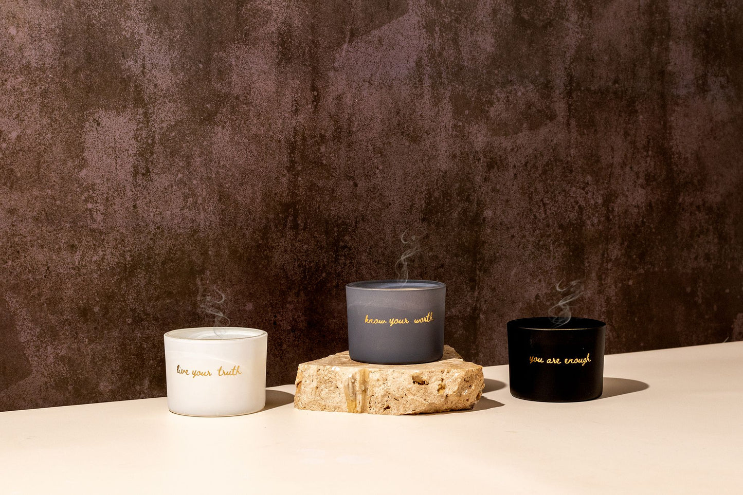 candle set with smoke